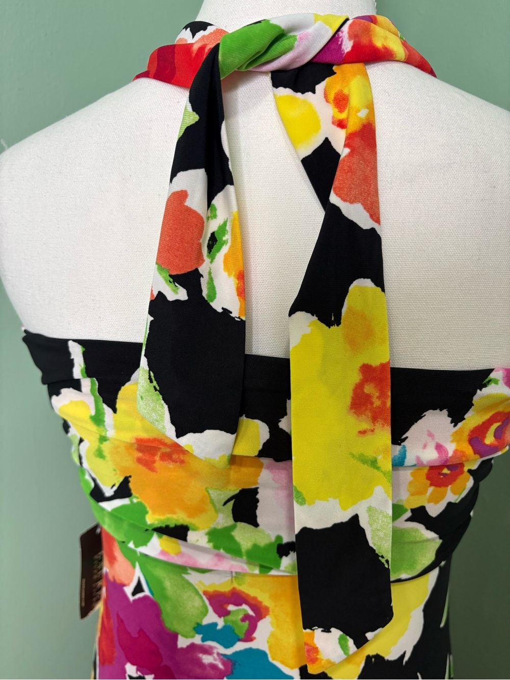 Lauren Ralph Lauren Black Strapless Floral Maxi Dress with Bright Blooms - Picture 6 of 13